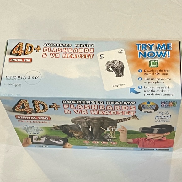 4D+ Augmented Reality Flashcards & VR Headset Animal Zoo Stem Based Education - Picture 4 of 7